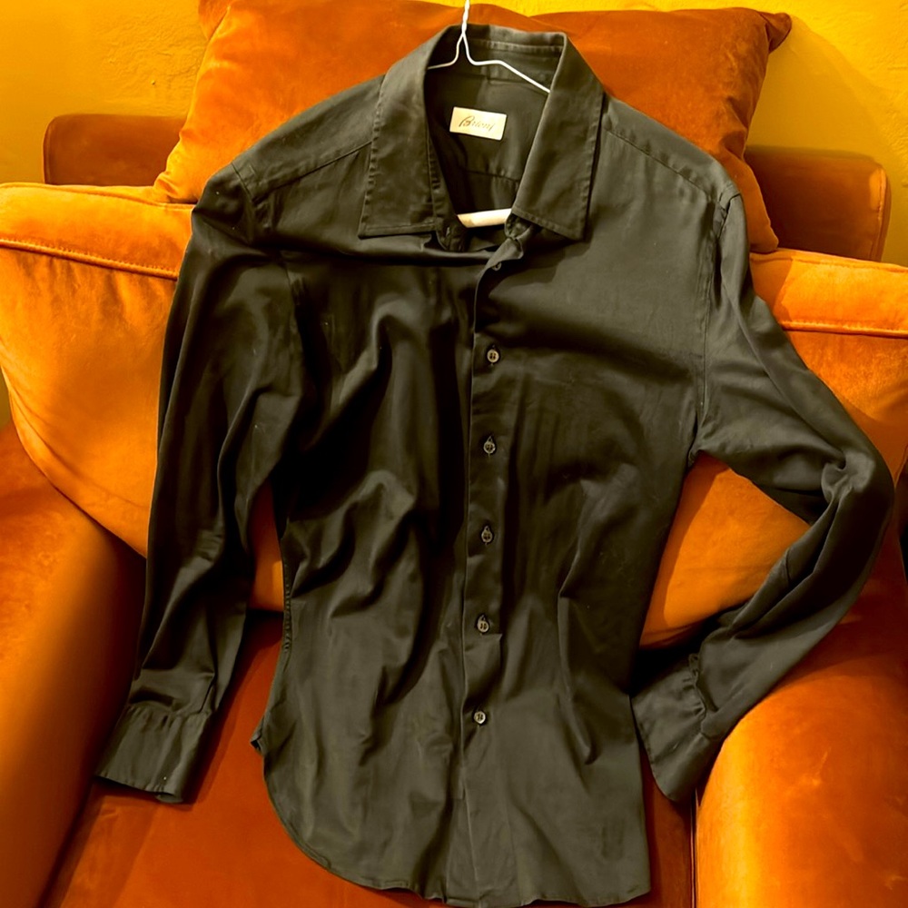 Brioni Forest green shirt